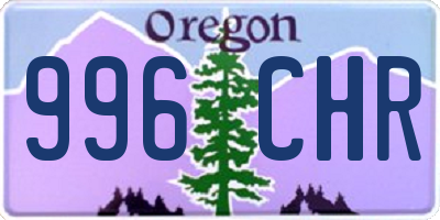 OR license plate 996CHR