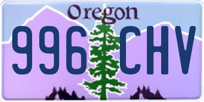 OR license plate 996CHV