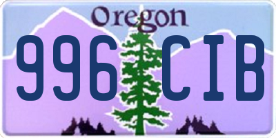 OR license plate 996CIB