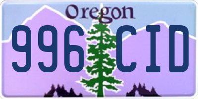 OR license plate 996CID