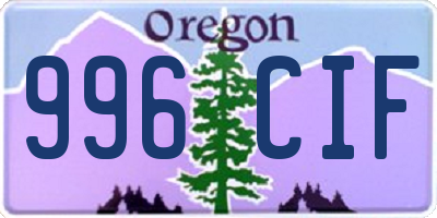 OR license plate 996CIF
