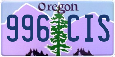 OR license plate 996CIS
