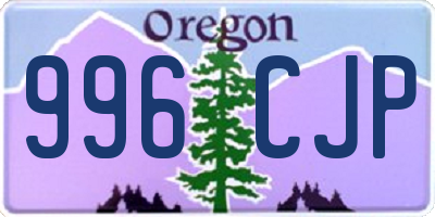 OR license plate 996CJP