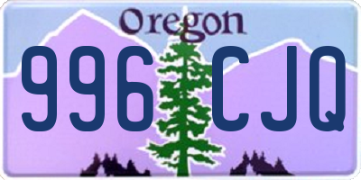 OR license plate 996CJQ