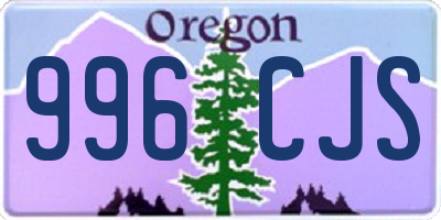 OR license plate 996CJS