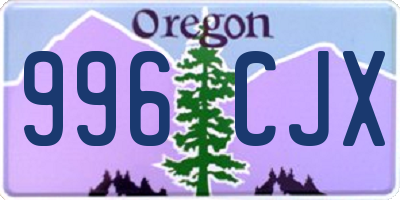 OR license plate 996CJX