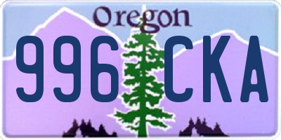 OR license plate 996CKA
