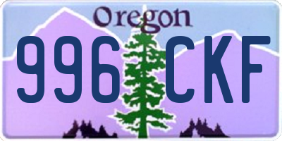 OR license plate 996CKF