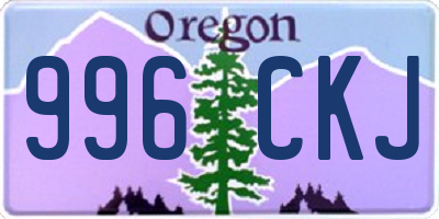 OR license plate 996CKJ