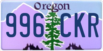 OR license plate 996CKR