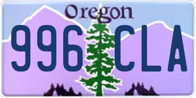 OR license plate 996CLA