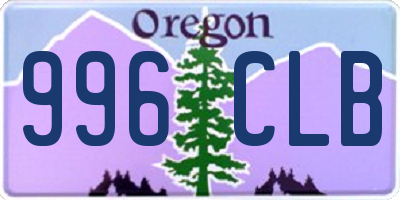 OR license plate 996CLB