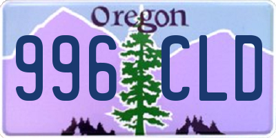 OR license plate 996CLD