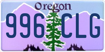 OR license plate 996CLG