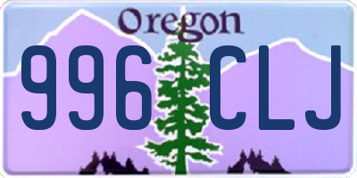 OR license plate 996CLJ