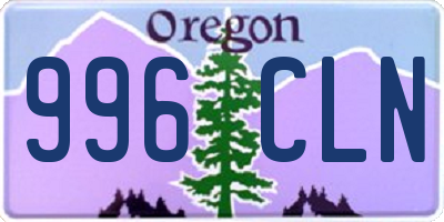 OR license plate 996CLN