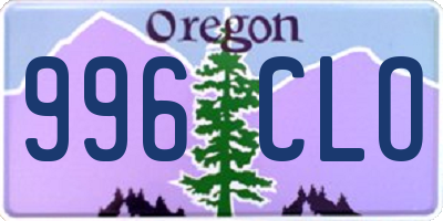OR license plate 996CLO