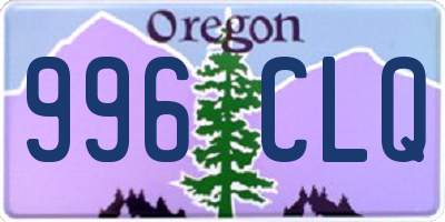 OR license plate 996CLQ