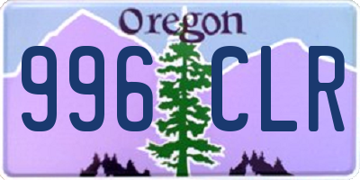 OR license plate 996CLR