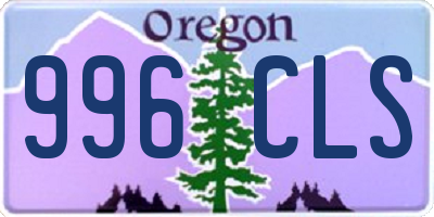 OR license plate 996CLS