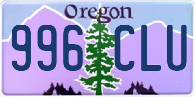 OR license plate 996CLU