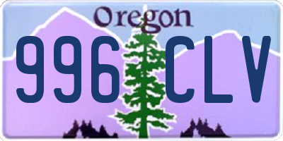 OR license plate 996CLV