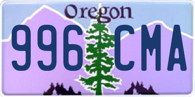 OR license plate 996CMA
