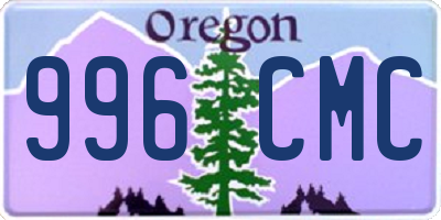 OR license plate 996CMC