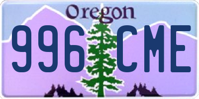 OR license plate 996CME