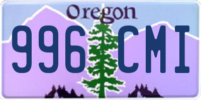 OR license plate 996CMI