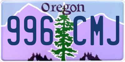 OR license plate 996CMJ