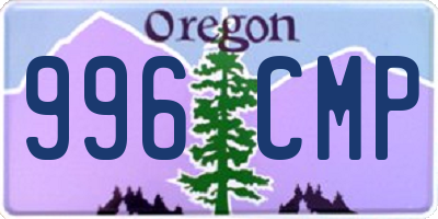 OR license plate 996CMP