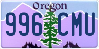 OR license plate 996CMU