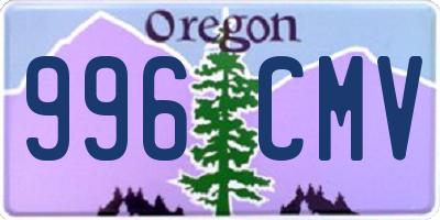 OR license plate 996CMV