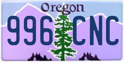 OR license plate 996CNC