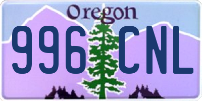 OR license plate 996CNL