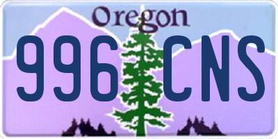 OR license plate 996CNS