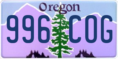 OR license plate 996COG