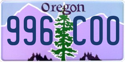 OR license plate 996COO