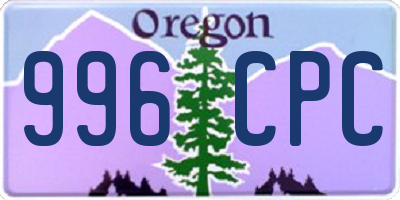 OR license plate 996CPC