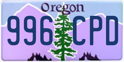 OR license plate 996CPD
