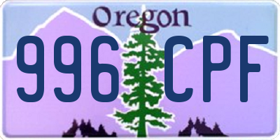 OR license plate 996CPF