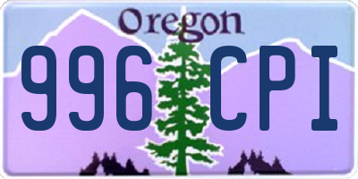 OR license plate 996CPI