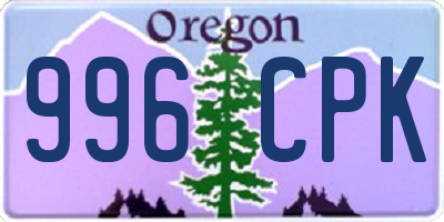 OR license plate 996CPK