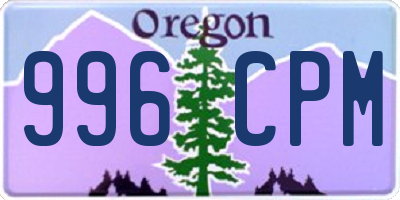 OR license plate 996CPM
