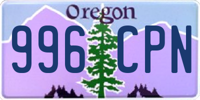 OR license plate 996CPN