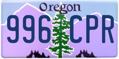 OR license plate 996CPR