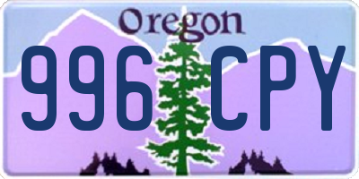 OR license plate 996CPY