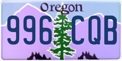 OR license plate 996CQB