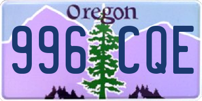 OR license plate 996CQE